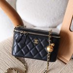 Chanel Small Pearl Crush Lambskin Vanity Case Black In Dubai