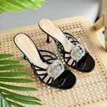 Gucci Black patent leather Crystal Interlocking G Slide Sandal