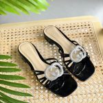 Gucci Black Patent Leather Crystal Interlocking G Slide