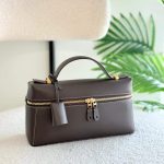 Loro Piana Extra L27 Dark Chocolate Calfskin Shoulder Bag