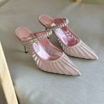 Jimmy Choo Bing 100 Pink Mesh & Velvet Mules