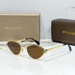 Bvlgari Serpenti Metal Oval Frame Sunglasses Brown