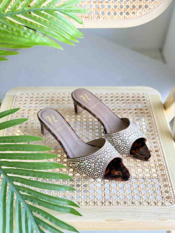 Gina Tortoiseshell Crystal Comet Heels Sandals