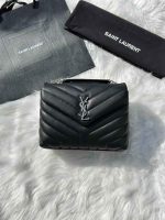 Saint Laurent Loulou Black Quilted Matelasse Lambskin Small Bag - Image 2