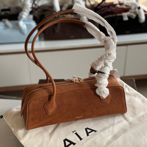 Alaia Le Teckel Bag Suede Brown Medium