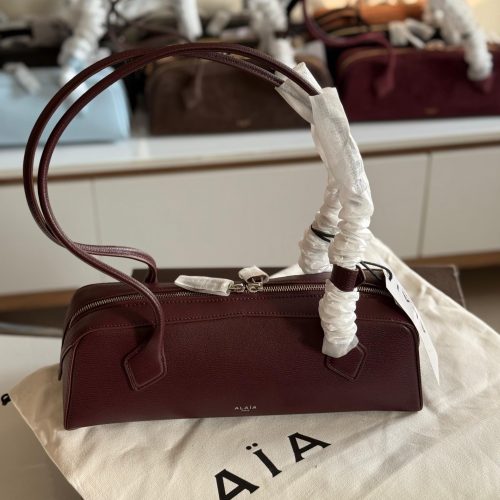 Alaia Le Teckel Burgundy Leather Medium