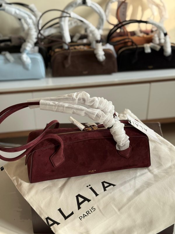 Alaia Le Teckel Suede Burgundy Medium