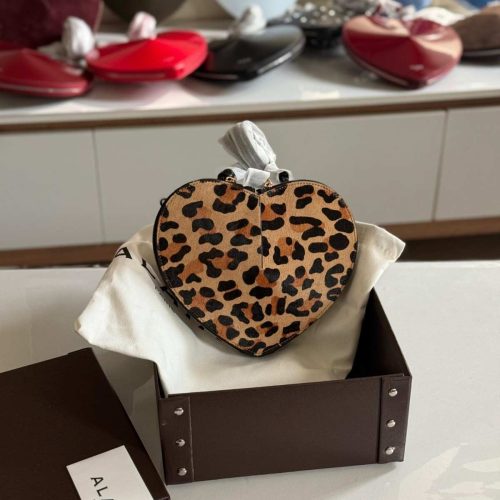 Alaia Le Coeur Bag Beige & Black Leopard Print