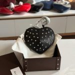 Alaia Le Coeur Bag Black Calfskin Studded