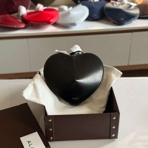 Alaia Le Coeur Bag Black Suede
