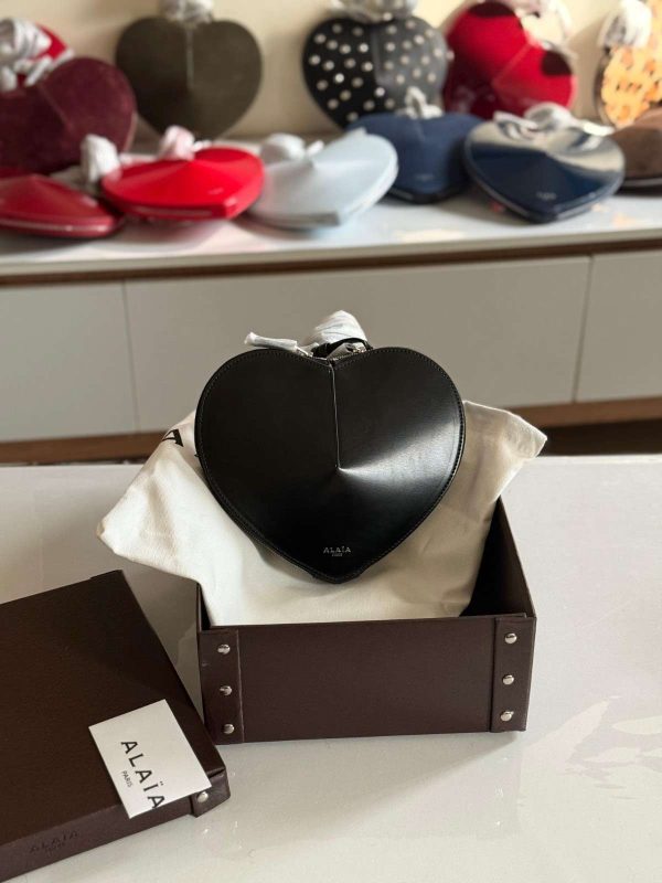 Alaia Le Coeur Bag Black Suede