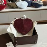 Alaia Le Coeur Bag Burgundy Suede