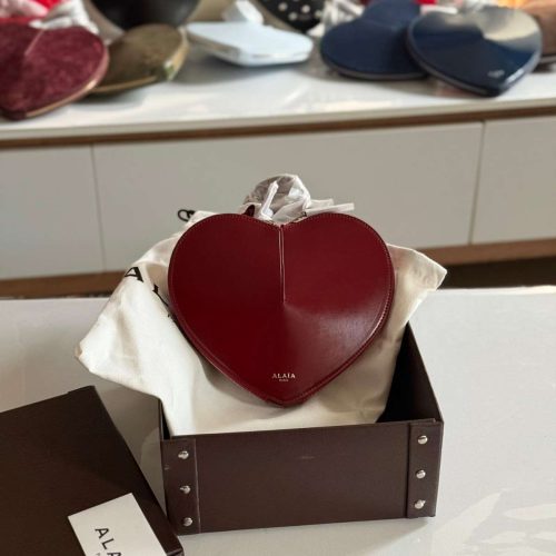 Alaia Le Coeur Bag Dark Red Calfskin