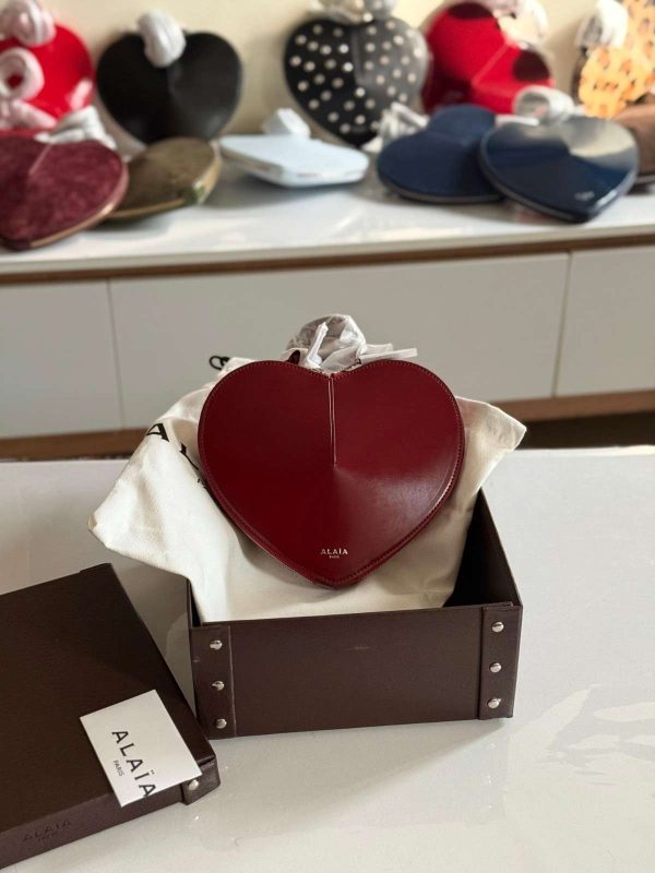 Alaia Le Coeur Bag Dark Red Calfskin