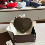 Alaia Le Coeur Bag Khaki Green Suede