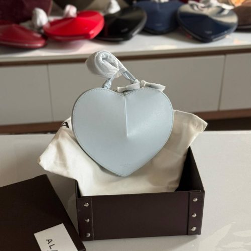 Alaia Le Coeur Bag Light Blue Suede