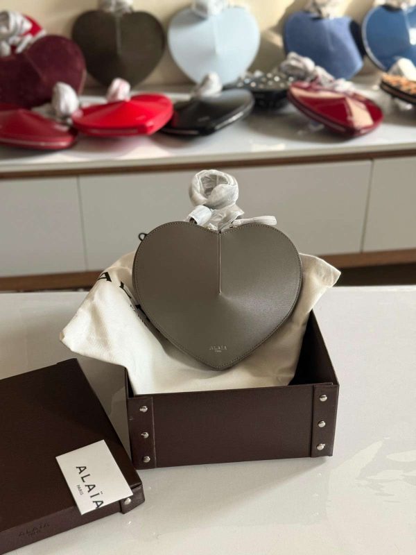 Alaia Le Coeur Bag Taupe Suede