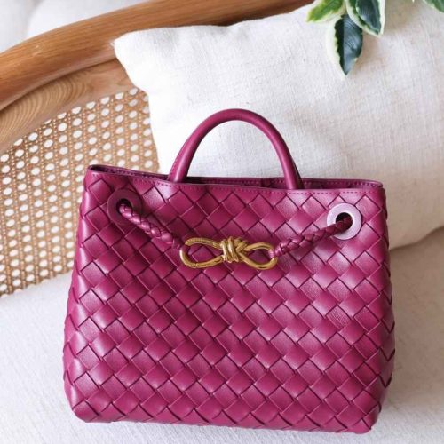 Bottega Veneta Andiamo Small Pink Intrecciato