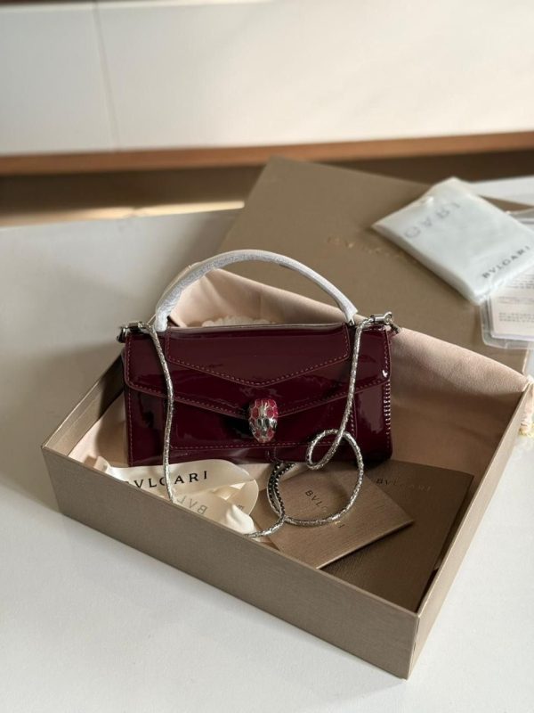 Bvlgari Burgundy Calf leather Serpenti Forever Phone Case