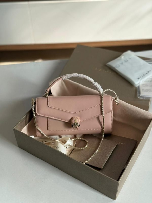Bvlgari Light Pink Calf leather Serpenti Forever Phone Case