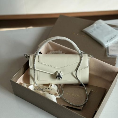 Bvlgari White Calf leather Serpenti Forever Phone Case
