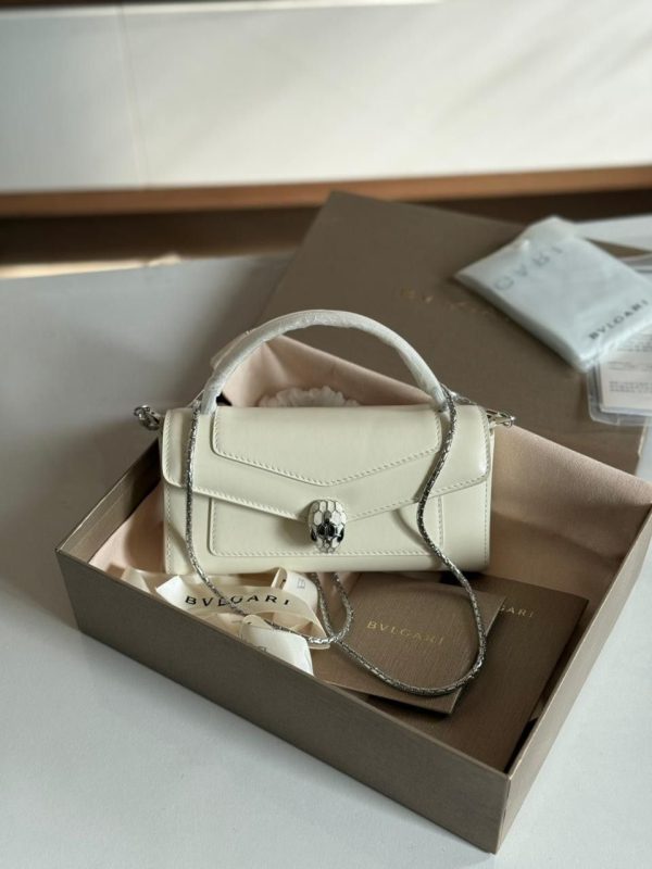 Bvlgari White Calf leather Serpenti Forever Phone Case