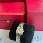 Cartier Panthere De Small Yellow Gold And Steel Case Diamond Ladies Watch W3PN0014