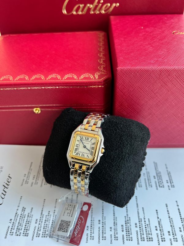 Cartier Panthere De Small Yellow Gold And Steel Case Ladies Watch W2PN0018