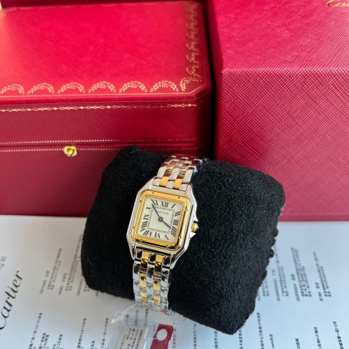 Cartier Panthere De Small Yellow Gold And Steel Case Ladies Watch W2PN0018
