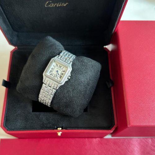 Cartier Panthere de White Iced Out Diamond Ladies Watch HPI01129