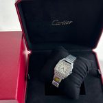 Cartier Santos De White Dial Stainless Steel Case Ref WSSA0029