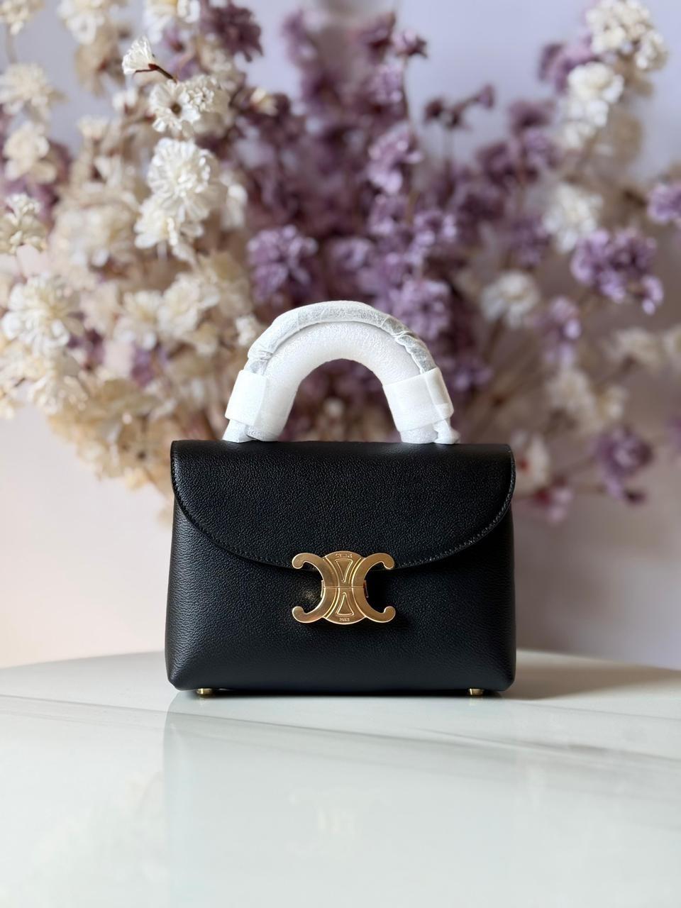 CelineBlackSuppleGrainedCalfskinTeenNinoBag Celine Black Supple Grained Calfskin Teen Nino Bag - Image 1