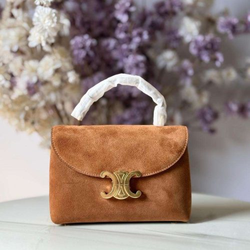 Celine Teen Nino Bag Camel Brown Suede