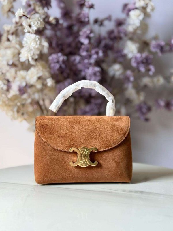 Celine Teen Nino Bag Camel Brown Suede
