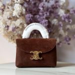 Celine Teen Nino Bag Dark Brown Suede Calfskin