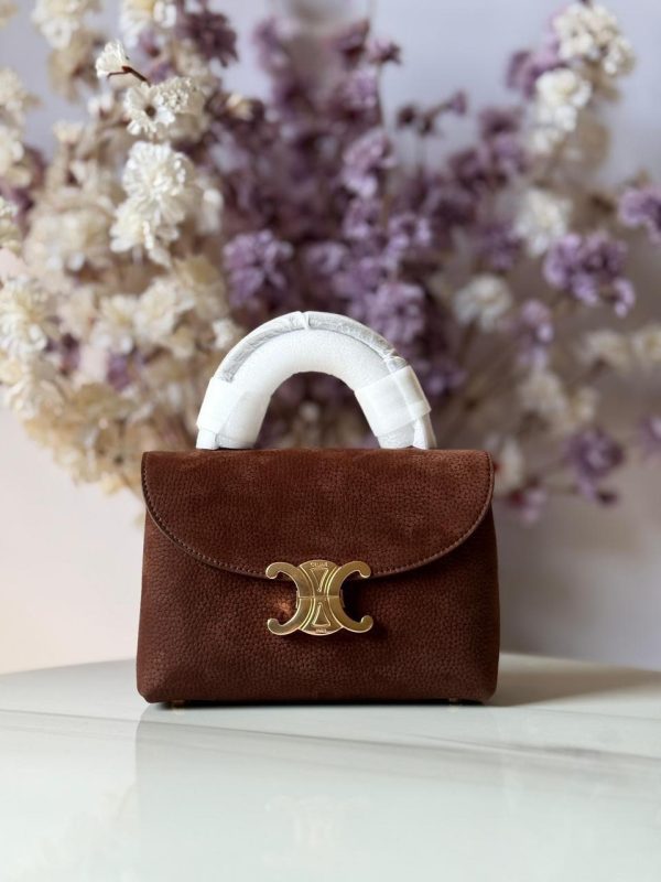 Celine Teen Nino Bag Dark Brown Suede Calfskin