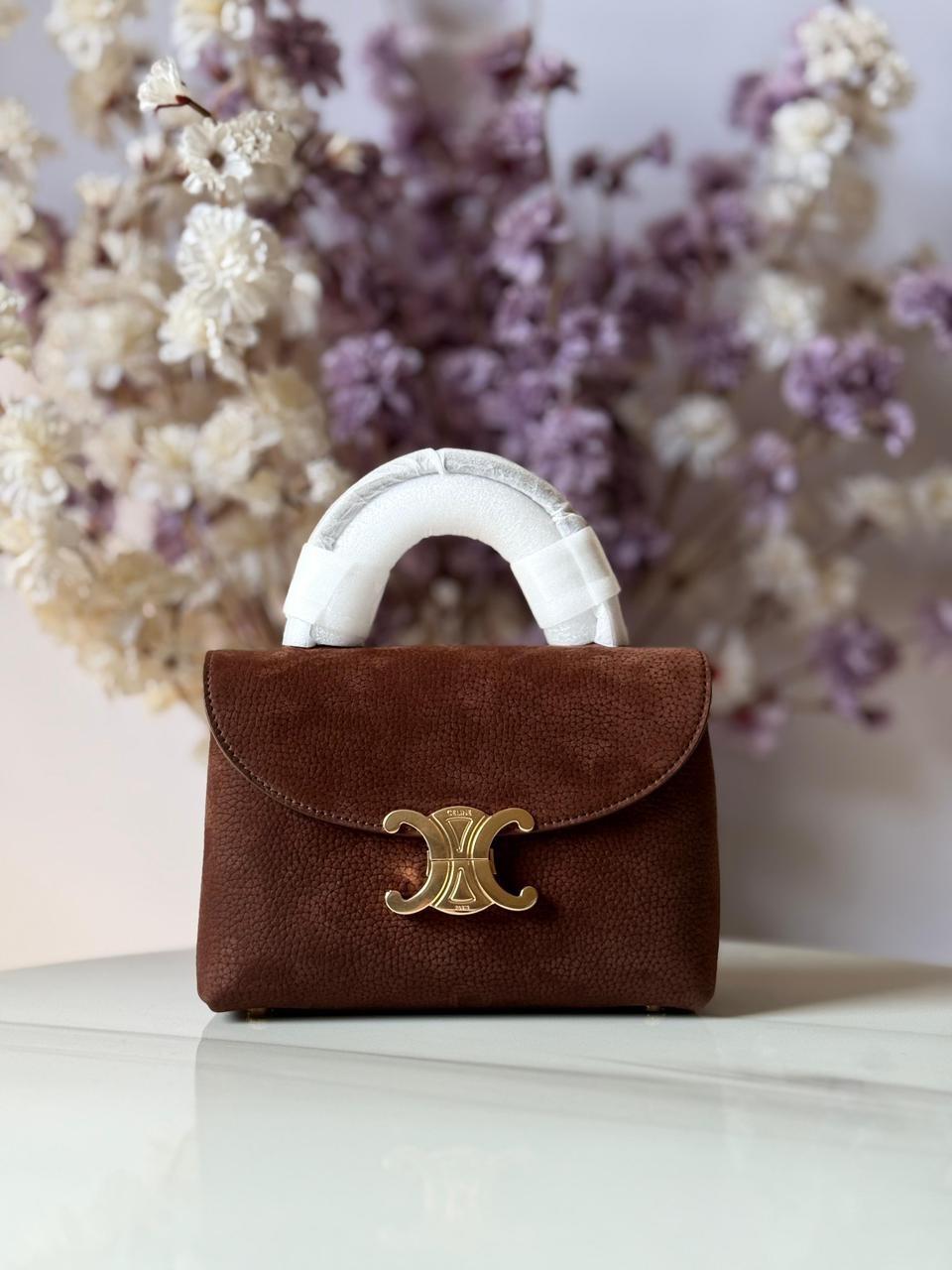 Celine Teen Nino Bag Dark Brown Suede Calfskin Celine Teen Nino Bag Dark Brown Suede Calfskin