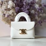Celine White Supple Grained Calfskin Teen Nino Bag