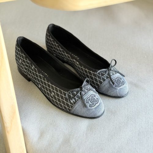Chanel Ballerina Dark Blue Denim Washed Slingback flats