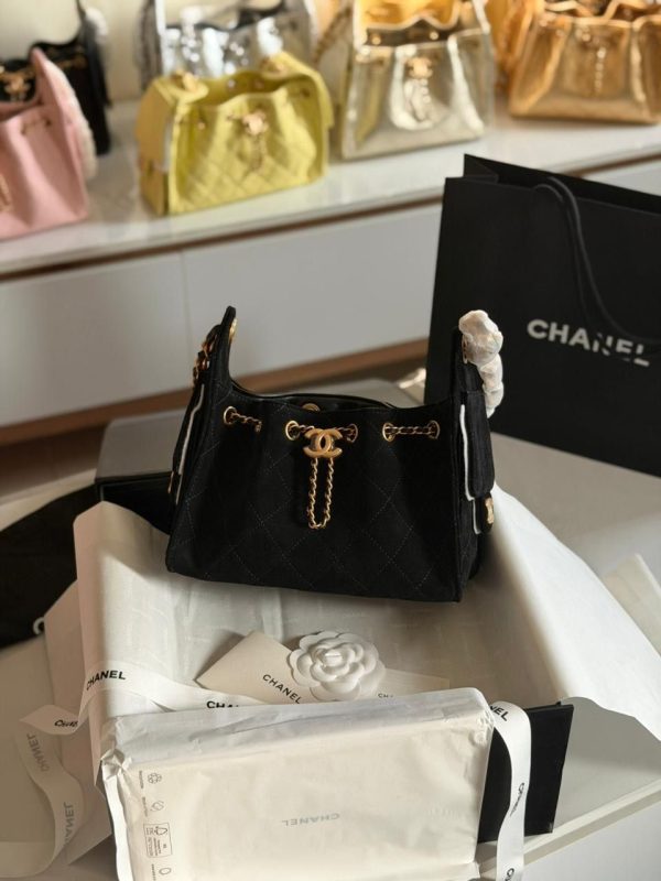 Chanel Mini 25 Black Quilted Suede