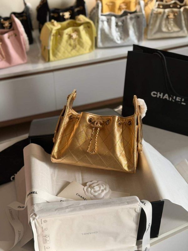 Chanel Mini 25 Gold Metallic Calfskin