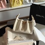 Chanel Mini 25 Quilted Caviar Calfskin White