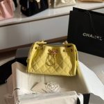 Chanel Mini 25 Quilted Caviar Calfskin Yellow