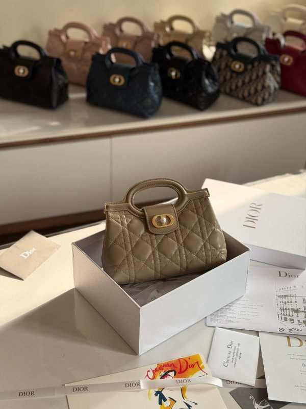 Dior Jolie Top Handle Mini Bag Beige Lambskin