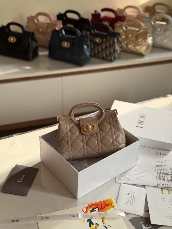 Dior Jolie Mini Bag Dark Beige Cannage Lambskin