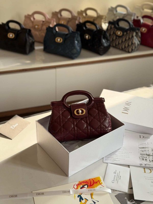 Dior Jolie Mini Bag Deep Burgundy Cannage Lambskin