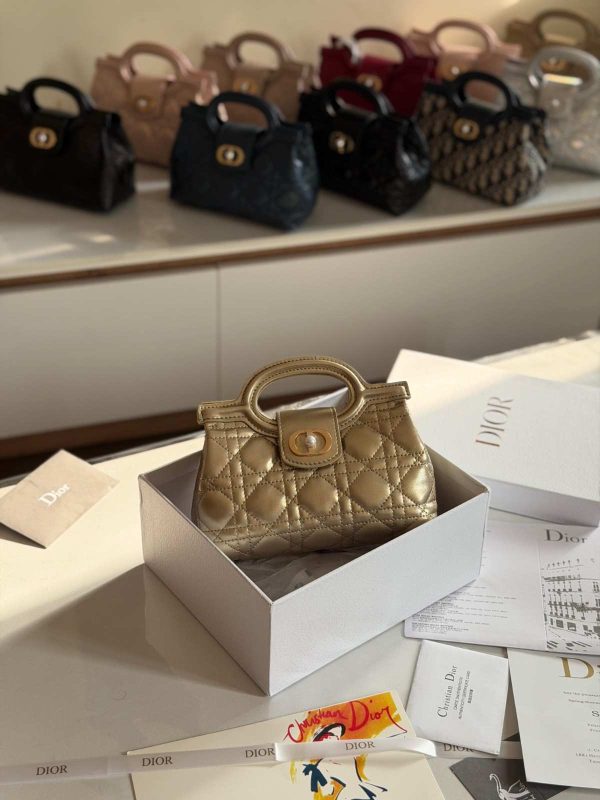 Dior Jolie Mini Bag Golden Metallic Lambskin