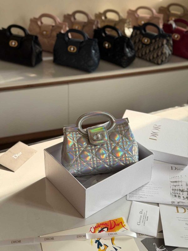 Dior Jolie Mini Bag Metallic Silver Lambskin