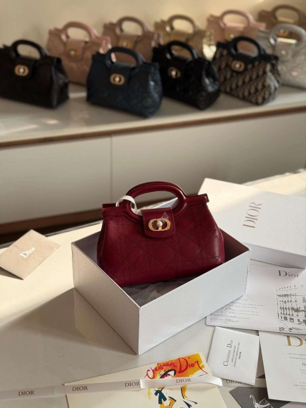 Dior Jolie Top Handle Mini Bag Red Lambskin