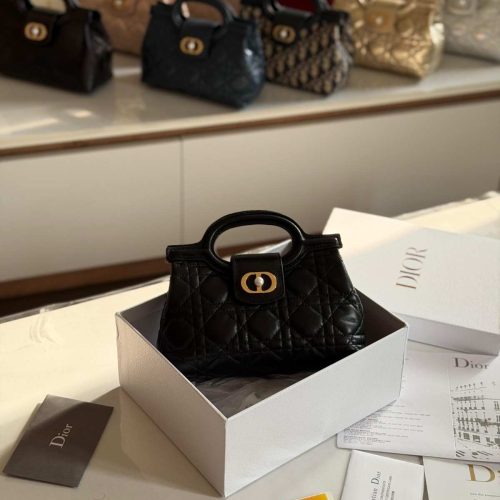 Dior Jolie Mini Bag Shiny Black Cannage Lambskin